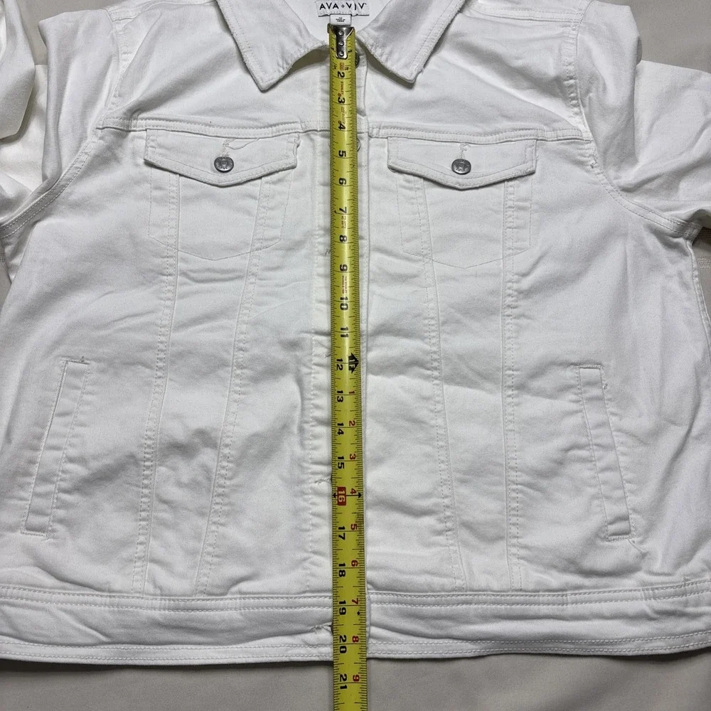 Classic Jean Jacket Solid color‎ WHITE size 1XL Retro y2K 90-now